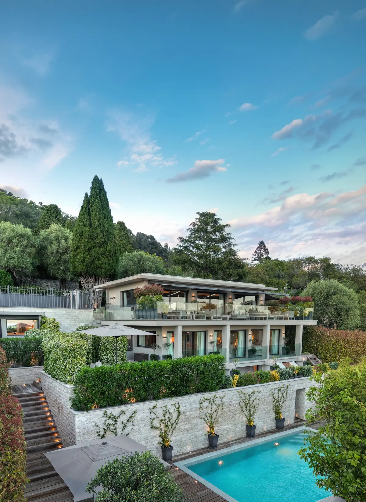 Villa Harmony vue du ciel, sur les hauteurs de Villefranche-sur-Mer